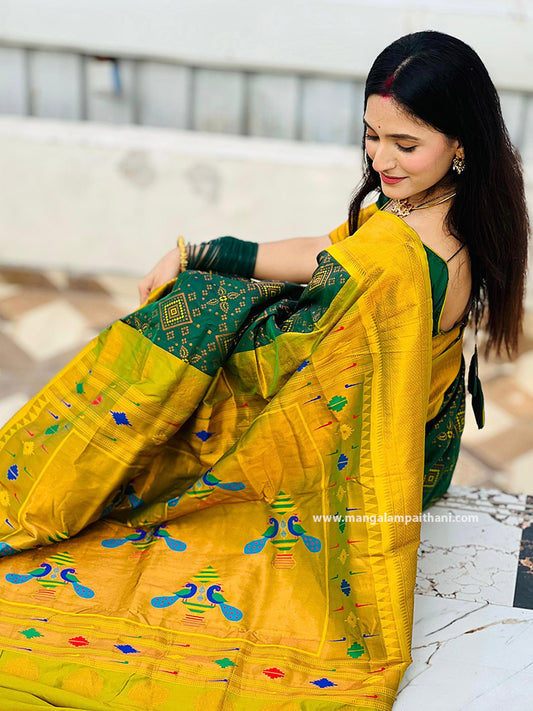 Beautiful Soft Silk Bandhani Paithani #01