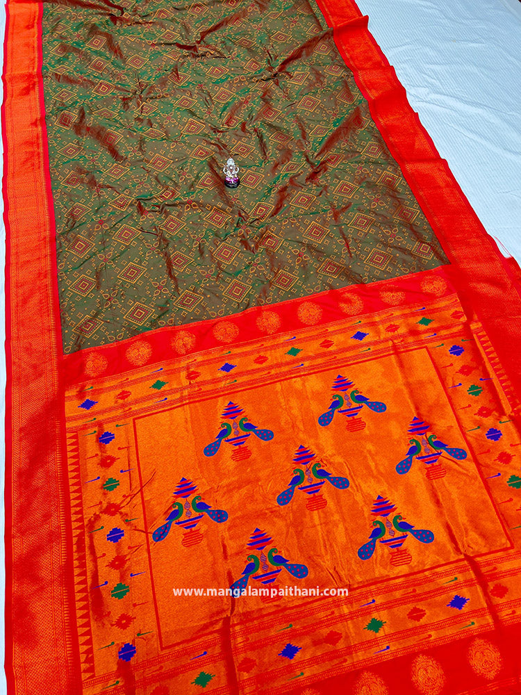 Beautiful Soft Silk Bandhani Paithani #03