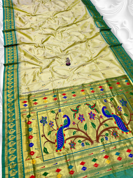 Gadwal Silk Paithani with Peacock Pallu #01