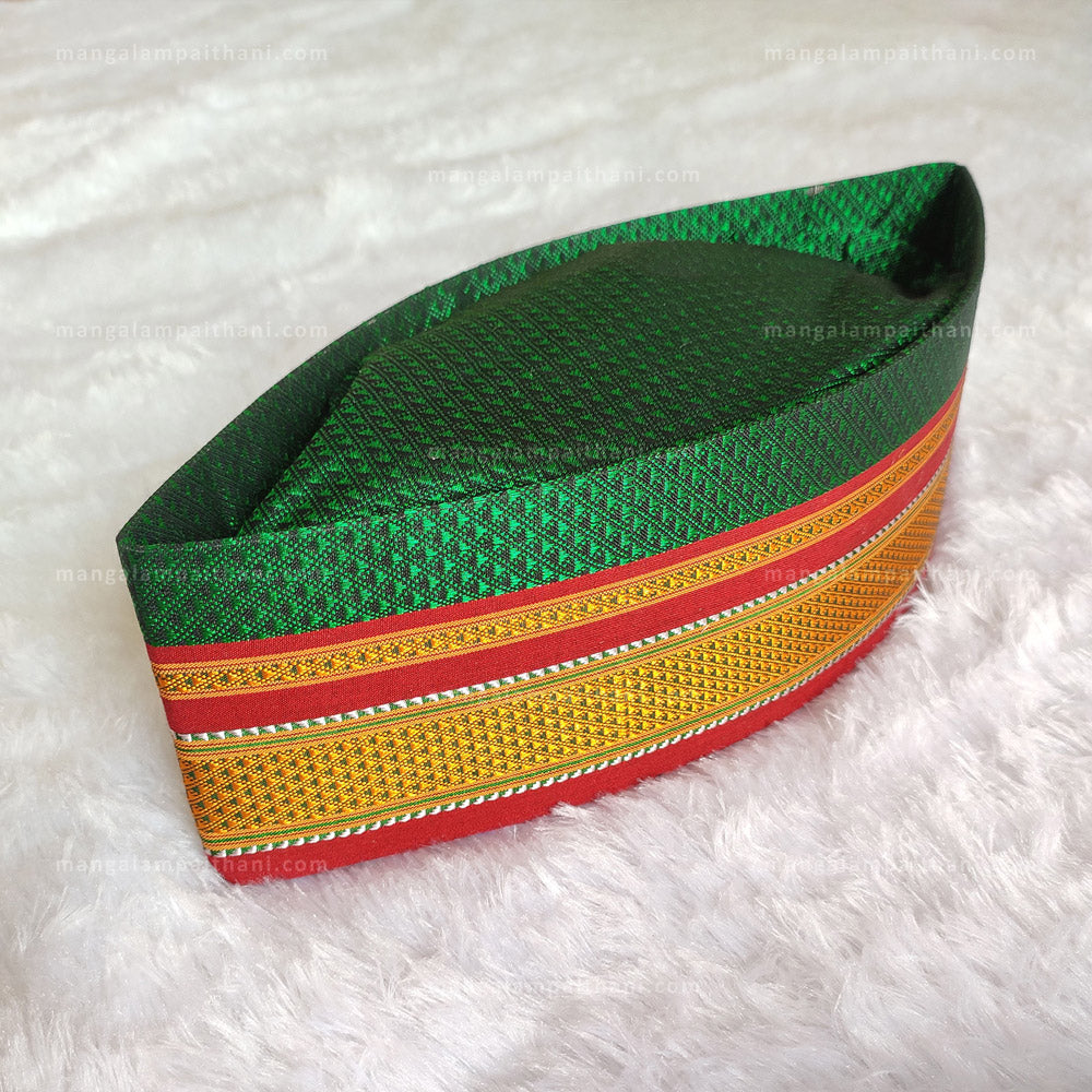 green topi khan topi mangalam paithani
