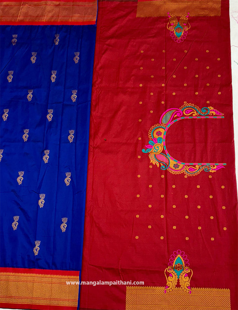 blue paithani saree