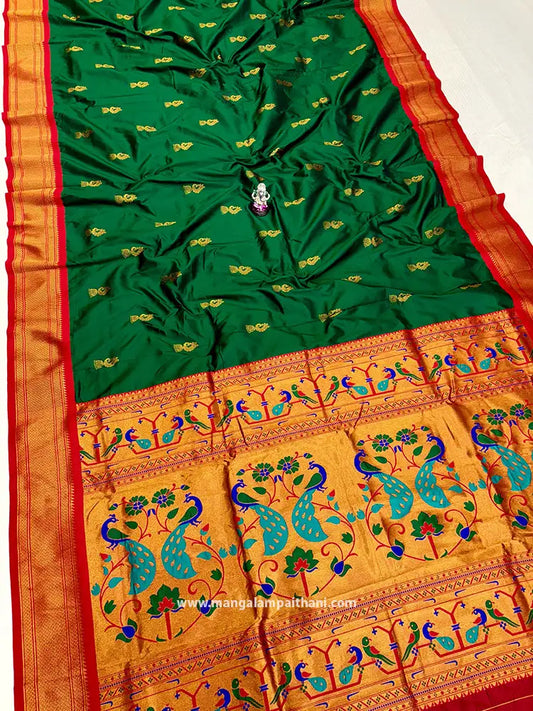 Peacock Paithani With Designer Blouse #02