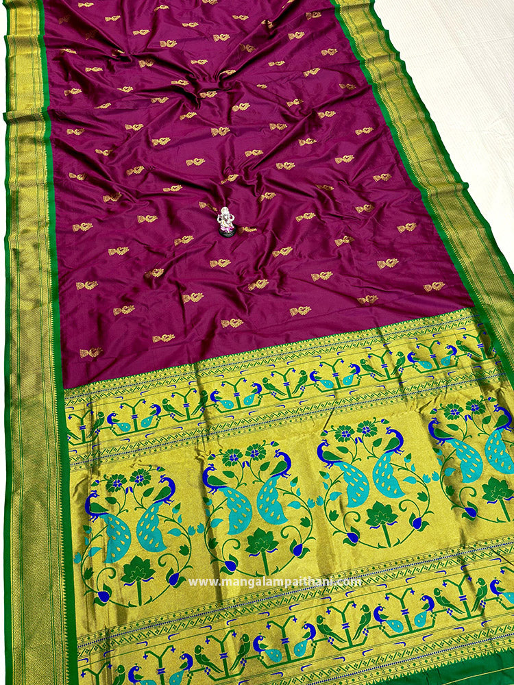 Peacock Paithani With Embroidery Work Blouse #03
