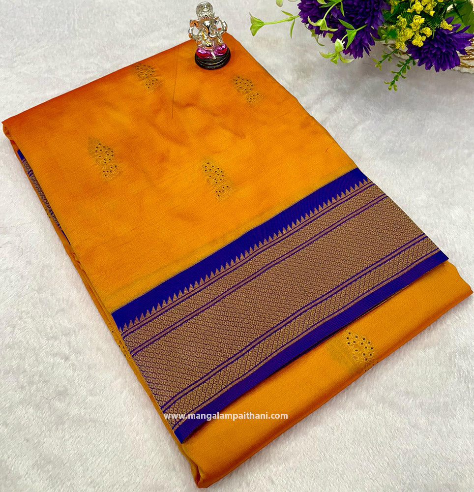 orange paithani saree