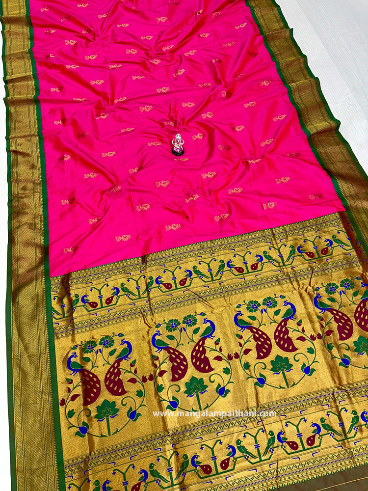 pink paithani saree