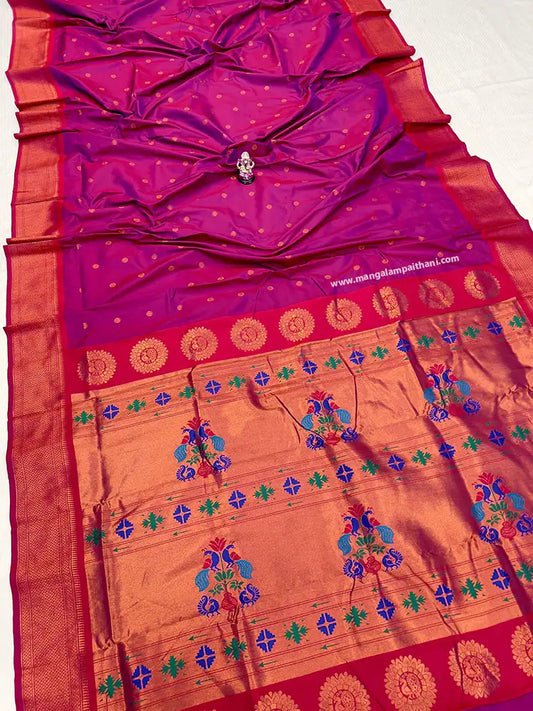 pink and orange pattern saree