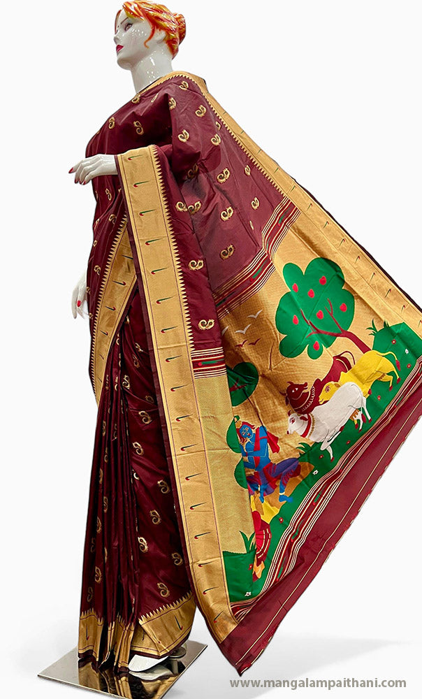 Radhe Krishna Muniya Paithani #01