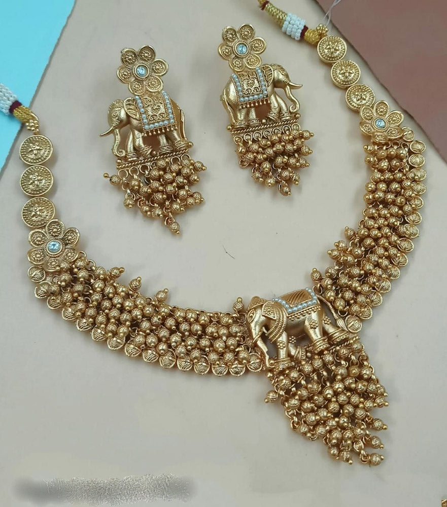 Elephant Design Choker Necklace Set