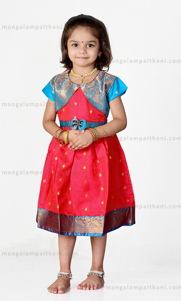Beautiful Paithani Frock for Baby Girl