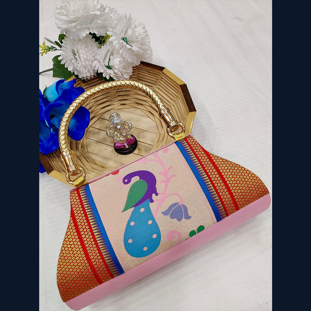 paithani clutch purse