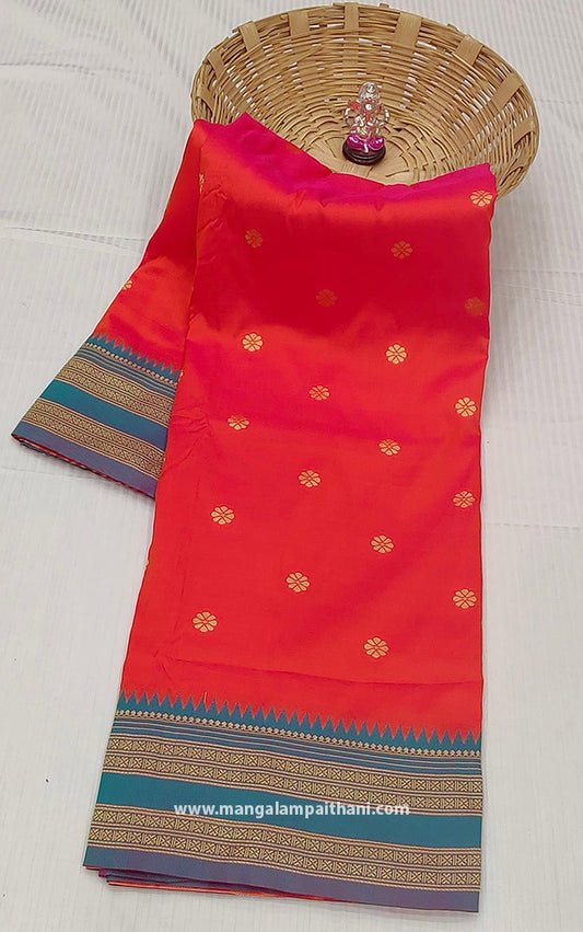 apple red paithani saree