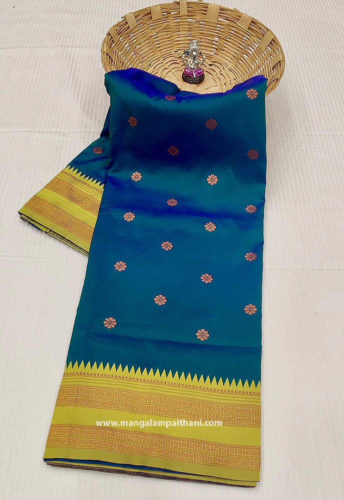 blue paithani saree