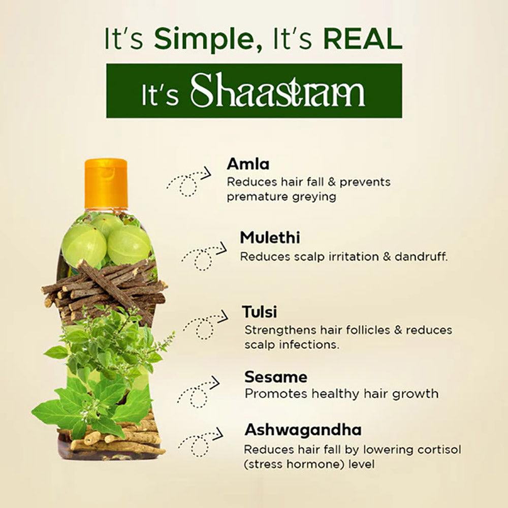 Shaastram - Amla Mulethi, Lavender Argan & Sandalwood Vetiver Hair Oil (180 ml) - Pack Of 3
