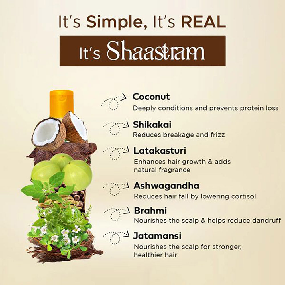 Shaastram - Coconut Shikakai, Lavender Argan & Sandalwood Vetiver Hair Oil (180 ml) - Pack Of 3