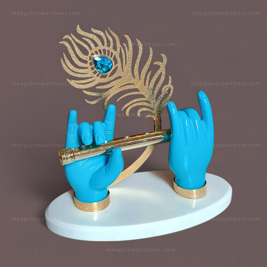shri krishna hands with flute statue