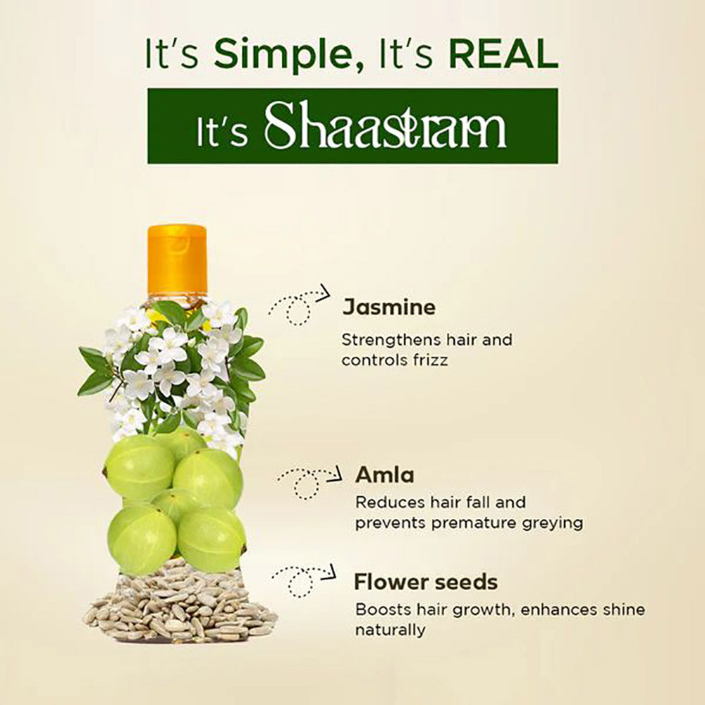 Shaastram - Amla Mulethi, Coconut Shikakai & Jasmine Amla Hair Oil (180 ml) - Pack Of 3