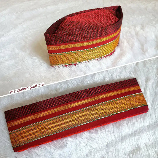 Wine Traditional Khan Topi for Men