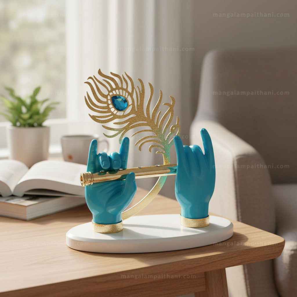 decorative piece krishna hand with flute
