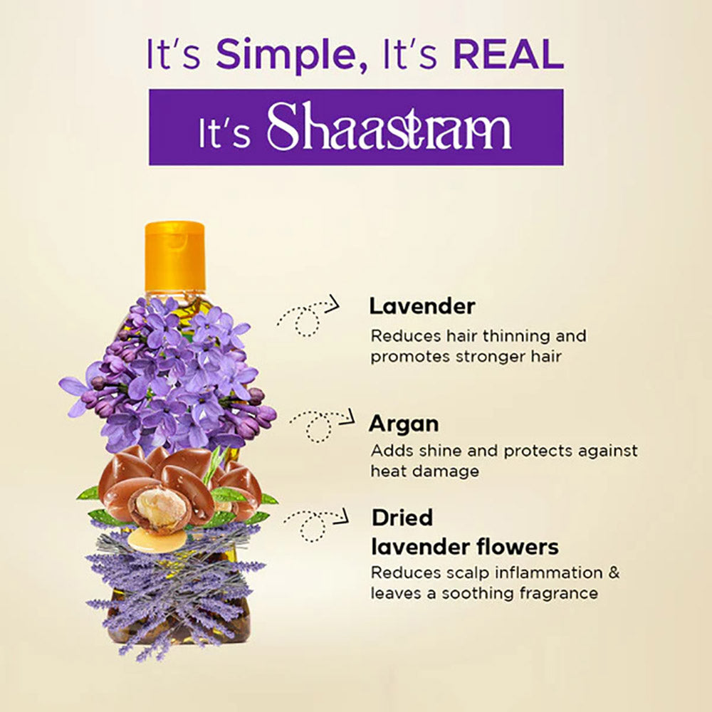 Shaastram - Coconut Shikakai, Lavender Argan & Sandalwood Vetiver Hair Oil (180 ml) - Pack Of 3