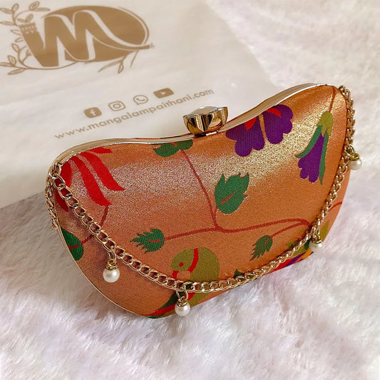 paithani clutch purse, mangalam paithani purse for wedding