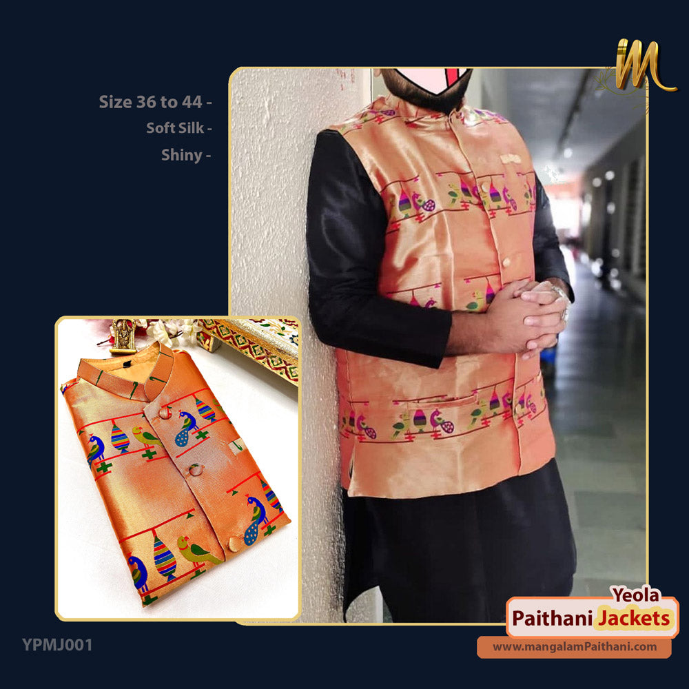 Yeola Paithani Mens Jacket #01