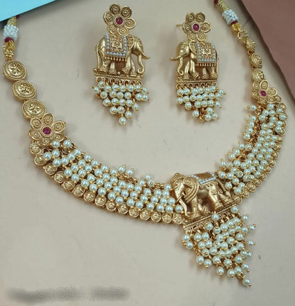 Gajraj Pearl Necklace Set