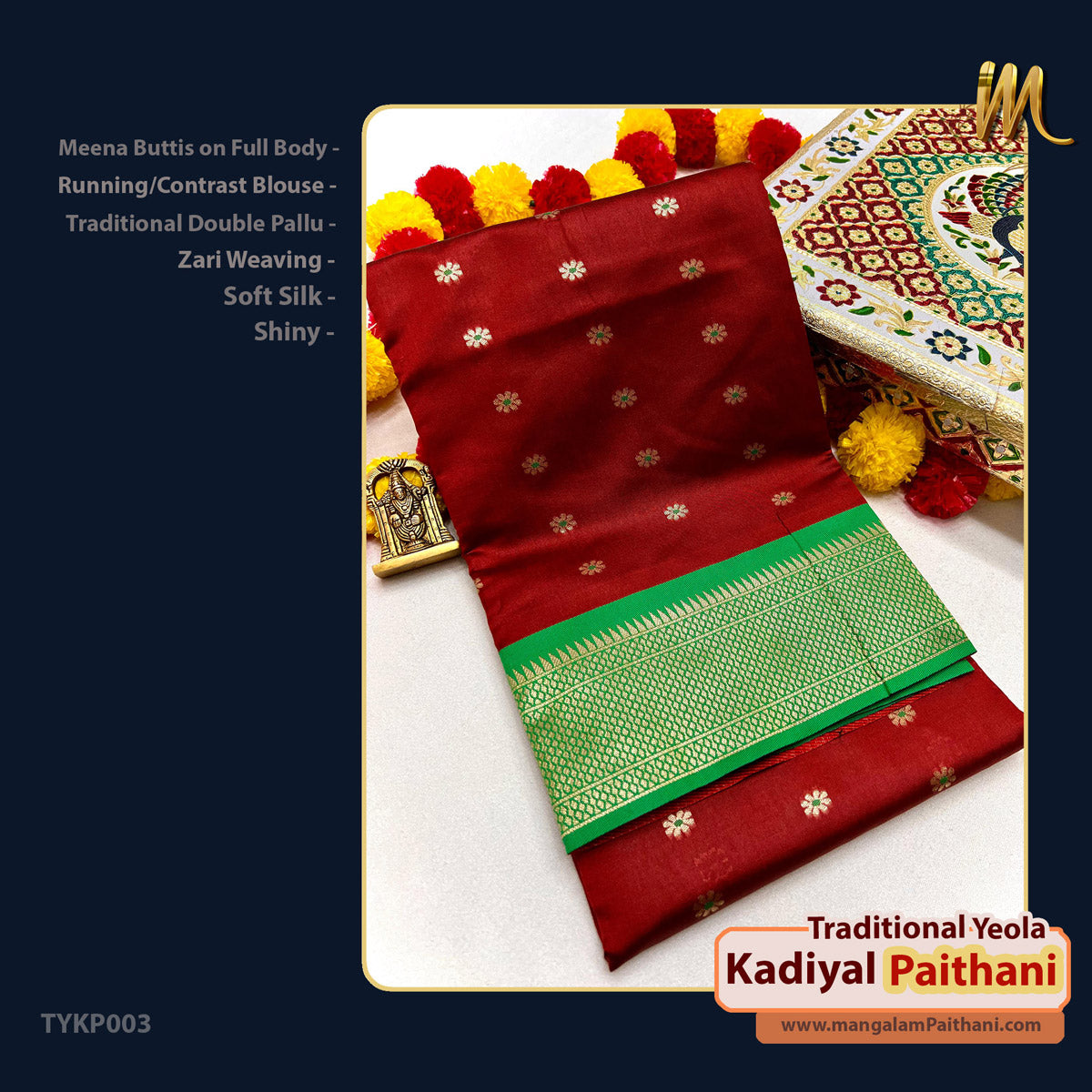 New Traditional Yeola Kadiyal Paithani #2