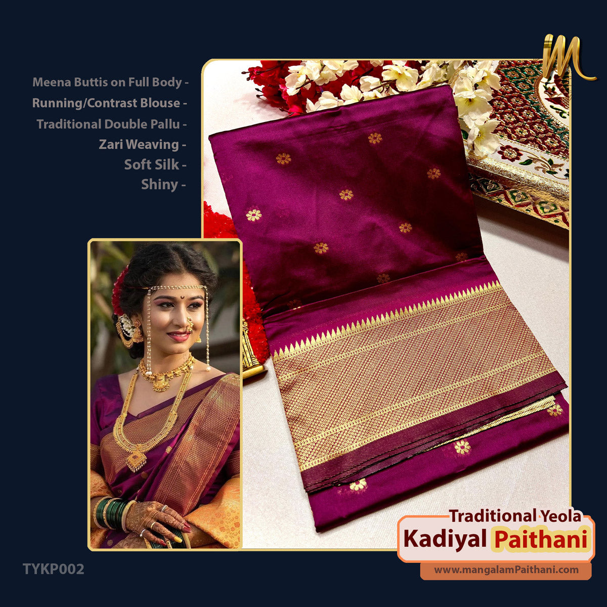 New Traditional Yeola Kadiyal Paithani #1