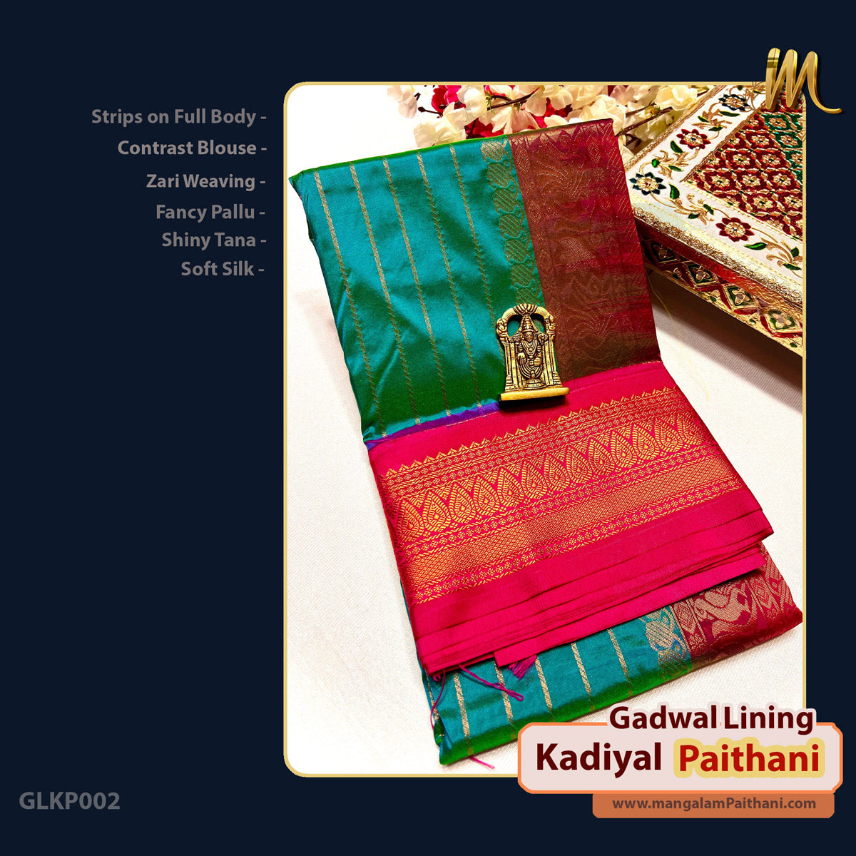 New Gadwal Lining Kadiyal Paithani