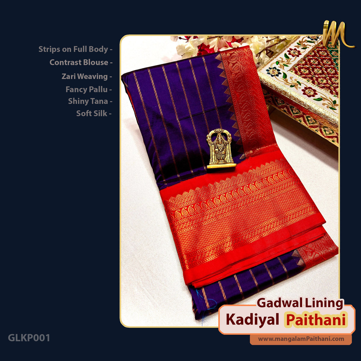 Gadwal Lining Kadiyal Paithani