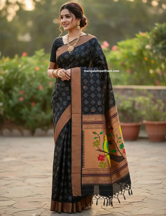 Bandhani Paithani with Designer Blouse #01