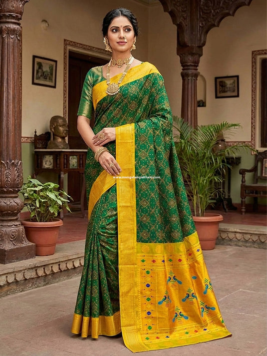 Beautiful Soft Silk Bandhani Paithani #01