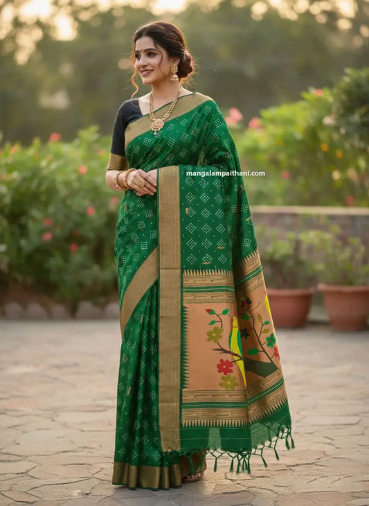 Bandhani Paithani with Designer Blouse #02