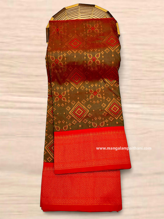 Beautiful Soft Silk Bandhani Paithani #03