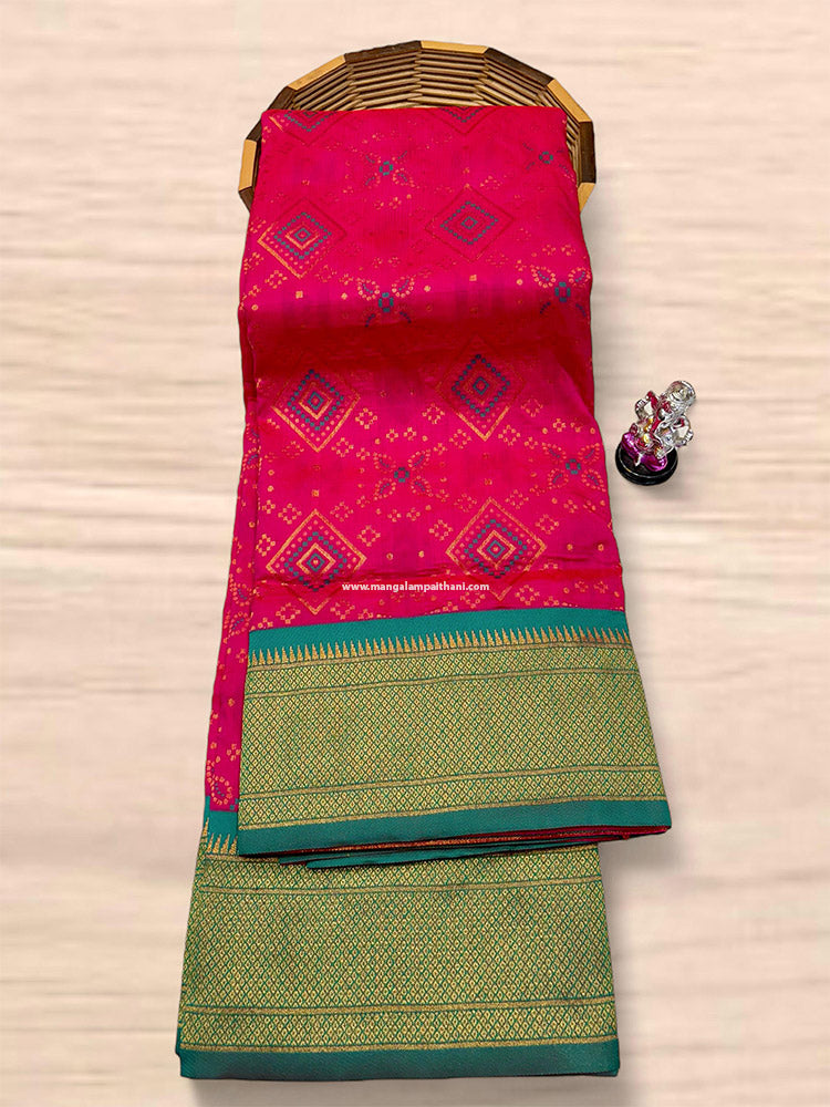 bandhani pink paithani saree mangalam paithani
