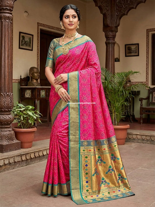 pink paithani saree mangalam sarees