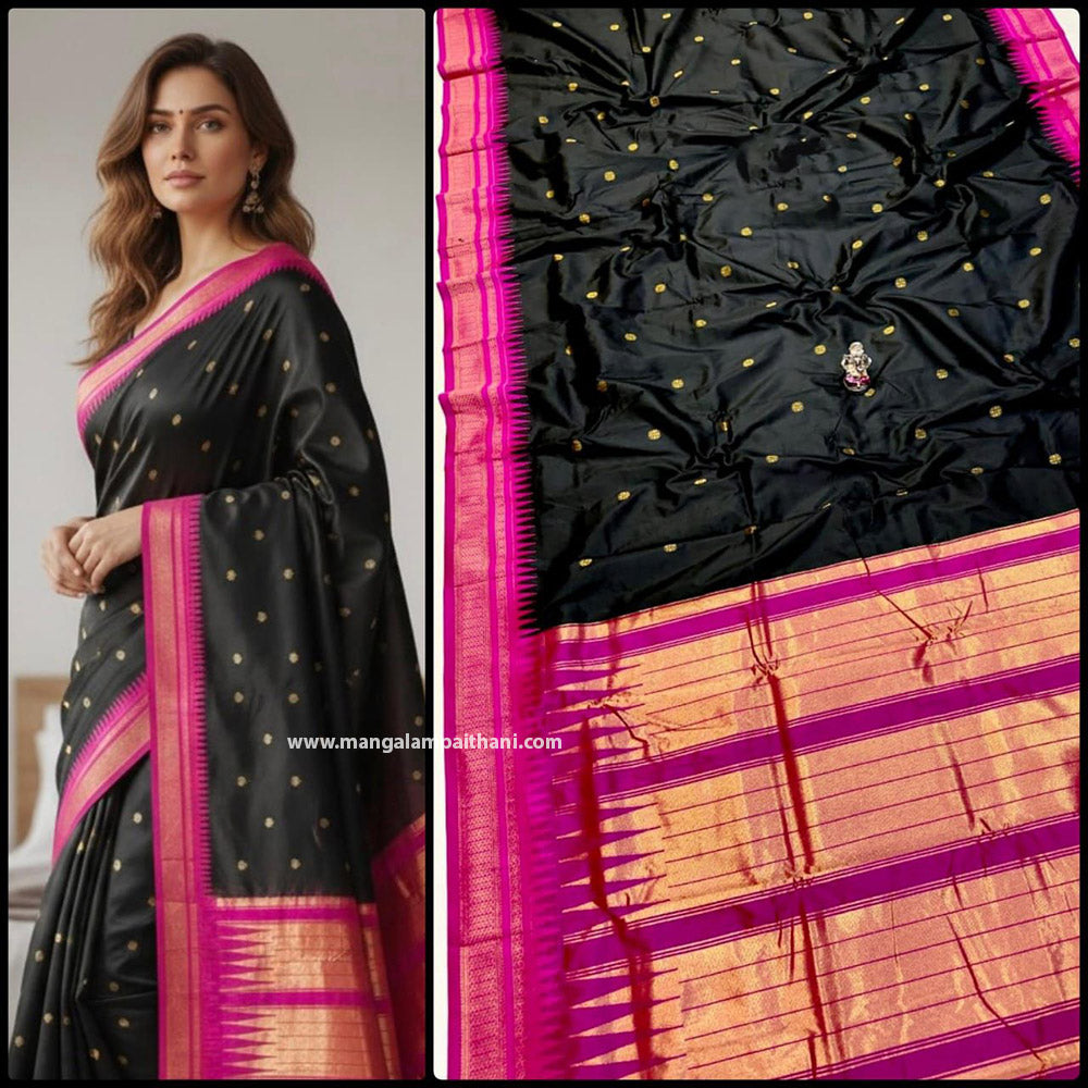 black saree yeola paithani