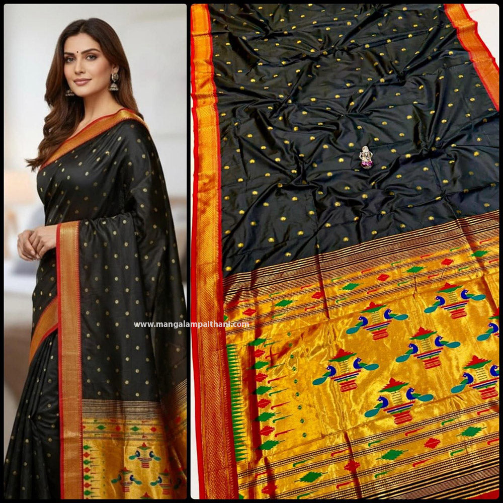paithani black saree