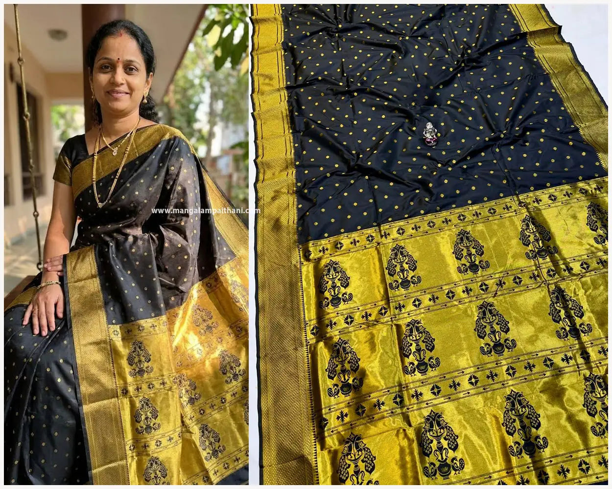 black colour paithani saree