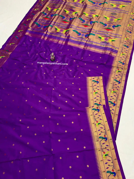 Paithani Silk Saree with Peacock Border #02