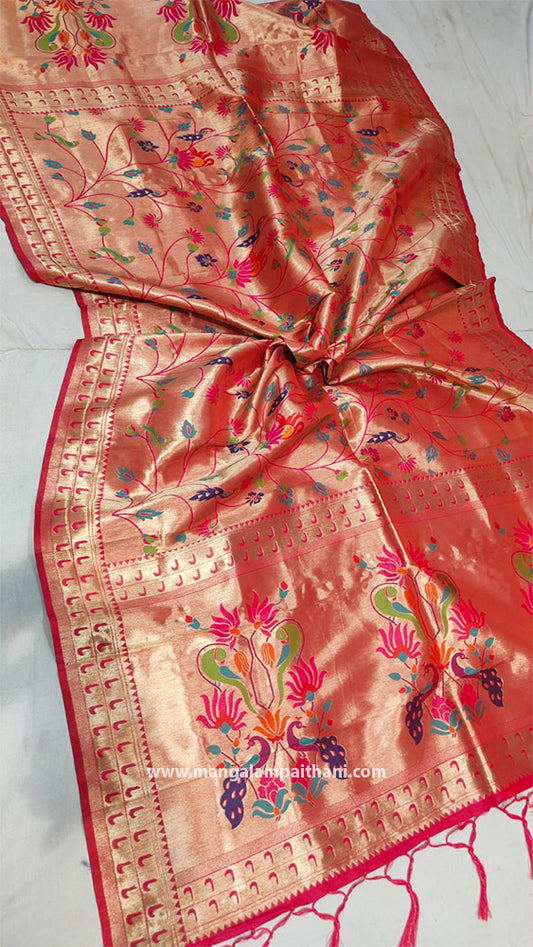 Golden Zari Paithani Dupatta