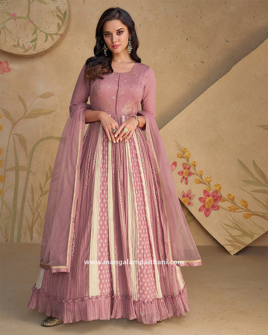 Floral Embroidered Work Anarkali #01