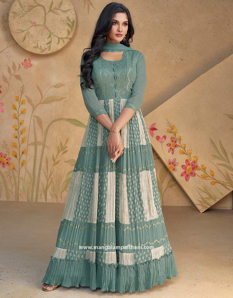 Floral Embroidered Work Anarkali #02