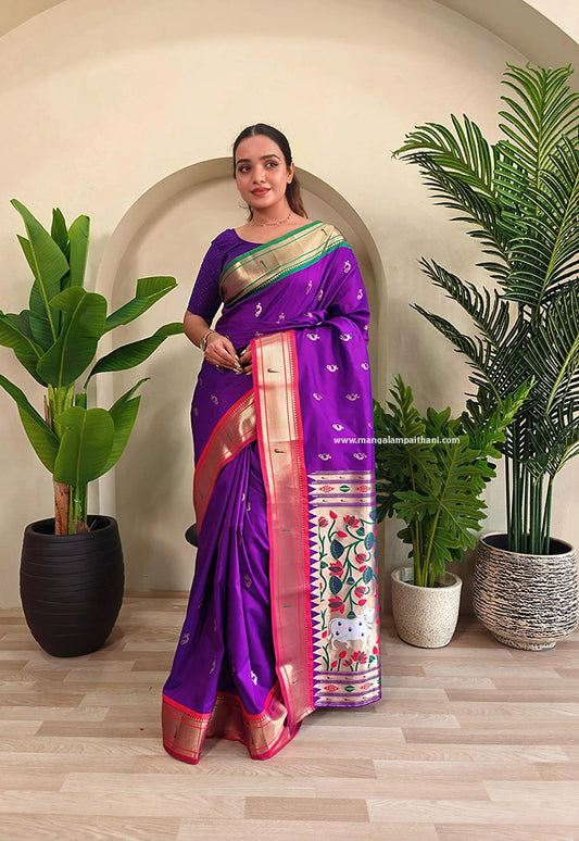 Dual Color Border Nath Paithani