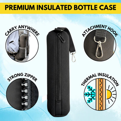 Outer Woods - Insulin Cooler Bottle Case with 24 Hours Cooling | 500ml Bottle | 6 Units Mini Ice Gel Packs |