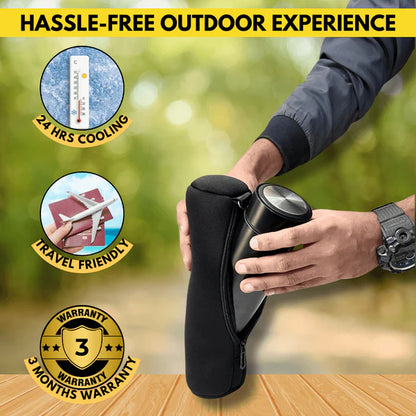 Outer Woods - Insulin Cooler Bottle Case with 24 Hours Cooling | 500ml Bottle | 6 Units Mini Ice Gel Packs |