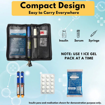 Outer Woods - Insulin Cooling Wallet for Diabetics with 2 Free Ice Gel Packs | 4+ Hours Cooling