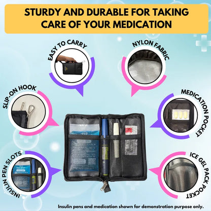 Outer Woods - Insulin Cooling Wallet for Diabetics with 2 Free Ice Gel Packs | 4+ Hours Cooling