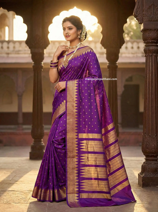 purple irkal paithani saree mangalam paithani irkal sarees