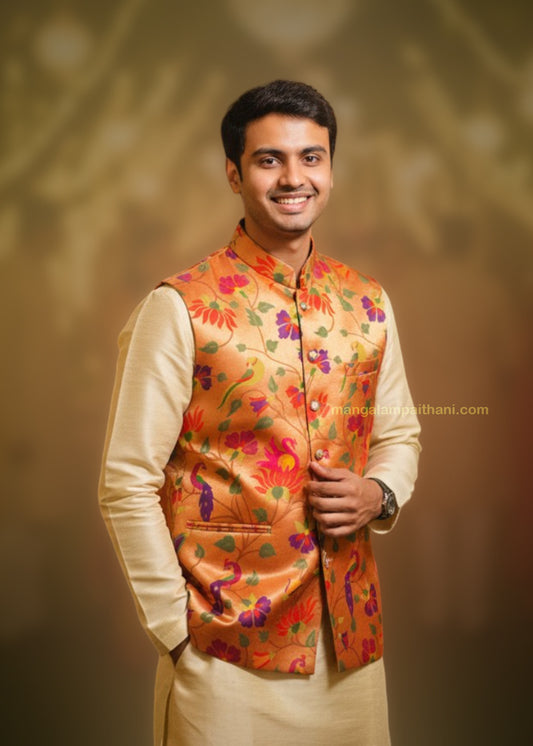 mens paithani jacket